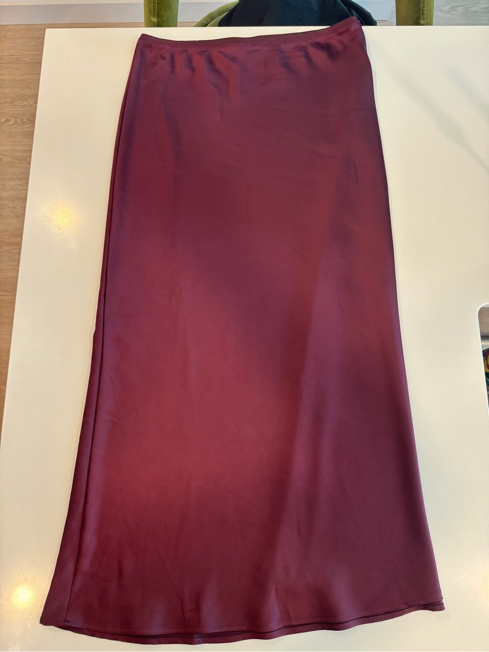 a new day Wine Satin Maxi Slip Skirt